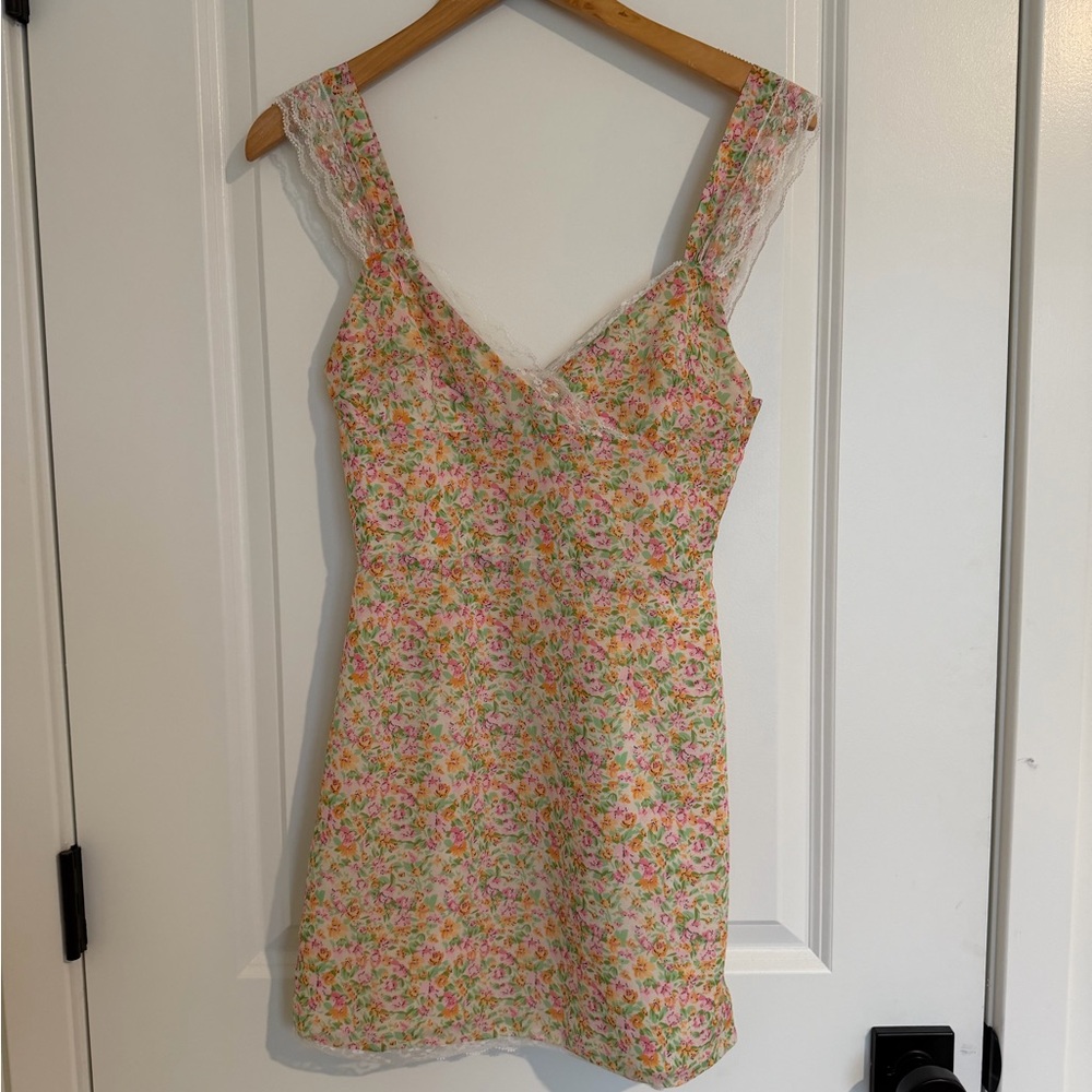 More To Come Floral Lace Trim Mini Dress XS - Picture 3 of 5